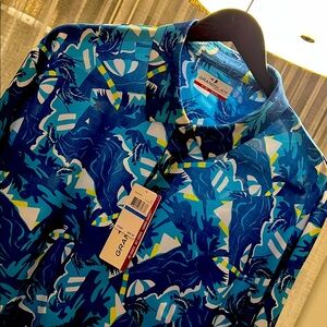 Brand New Grand Slam Performance Stretch Dry Wicking Blue & White Golf ⛳️ Polo!